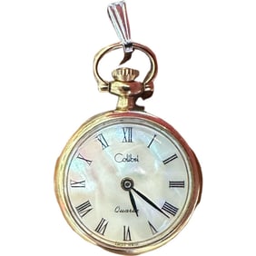 Vintage Colibri Pocket Pendant Quartz Watch Swiss Mother of Pearl (?)
