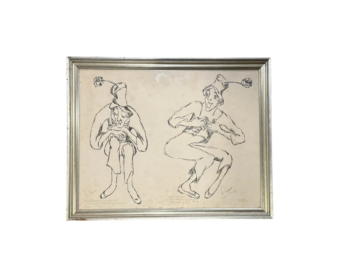Hermann Scherer Ink on Paper Original Drawing: Hermann Scherer Ink on Paper Original Drawing Measures With Frame: 15.75"H x 19 5/8"W Hermann Scherer (8 February 1893– 13 May 1927) was an accomplished German-speaking Swiss Expressionist painter a
