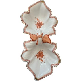 Herend Hungary Bouquet Double Leaf Serving Tray