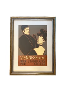 Original Vintage Starbucks Promo Poster Ad 2001 Store Display