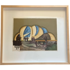 Original Don Zanfagna Mixed Media Collage 'Pulse Dome 27' 1976