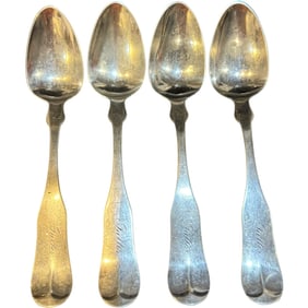 B. Pitman “Fuller” Fiddle Spoons Coin Silver