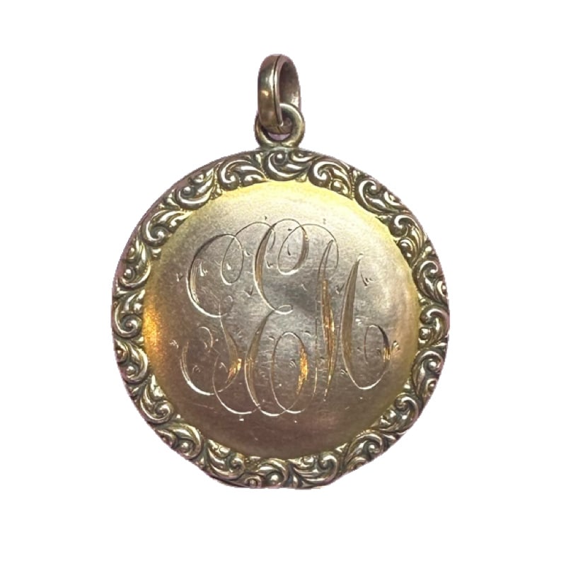 Monogrammed Gold Plated Locket: Monogrammed Gold Plated Locket 7 grams Approx. 1 1/2 in. IN HOUSE SHIPPING***