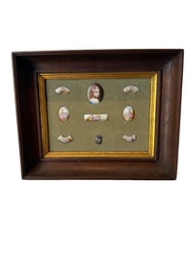 Collection Of  9 Antique Porcelain Portrait Plaques/Cabochons, Cameos
