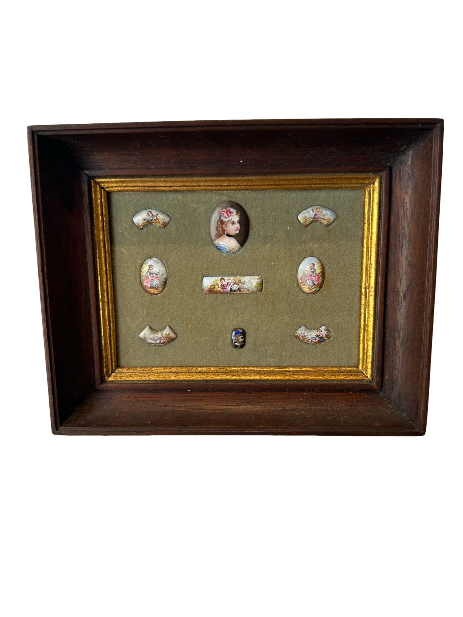 Collection Of 9 Antique Porcelain Portrait Plaques/Cabochons, Cameos: Collection Of 9 Antique Porcelain Portrait Plaques/Cabochons, Cameos 5.5"x6.75" IN HOUSE SHIPPING