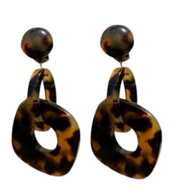 Angela Caputi clips faux tortoiseshell earrings