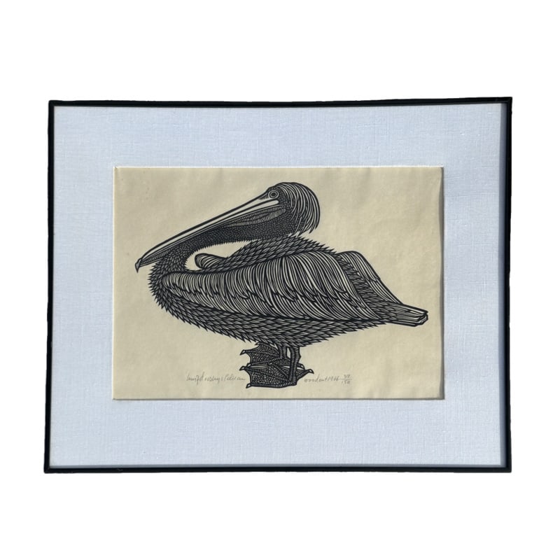 Jacques Hnizdovsky Woodcut 'Pelican' 1966. 37/150 (1 of 5)