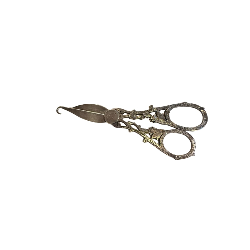 Vintage Sterling Silver ? Vine Scissors, Lion Passant , H&T Mark (1 of 5)