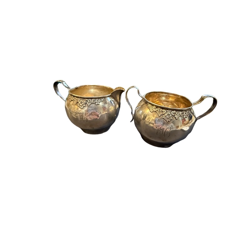 Sterling Silver LRB Lunt Rogers Bowlen Creamer and Sugar Set - Tea Set (1 of 7)