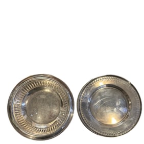Lot of two Sterling Silver Pierced Bowl Dish and Plate