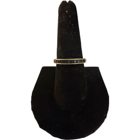 14K Gold Band Ring With Stones