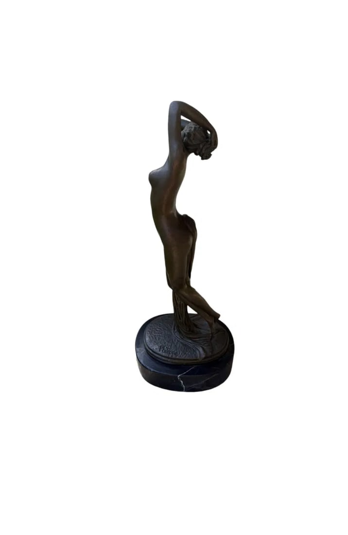 Paul Philippe Bronze Sculpture, Signed: Paul Philippe, French (1870-1930). Signed Measurements: 14.5" x 4"L x 6"D **IN HOUSE SHIPPING offered on this lot