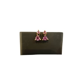 14K Gold Pink Topaz Earrings