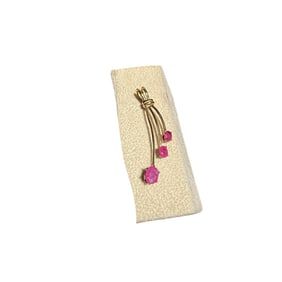 14K Gold Ruby 3 Strand Pendant