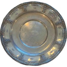 Wallace Sterling Silver Rose Point Pattern Large Plate