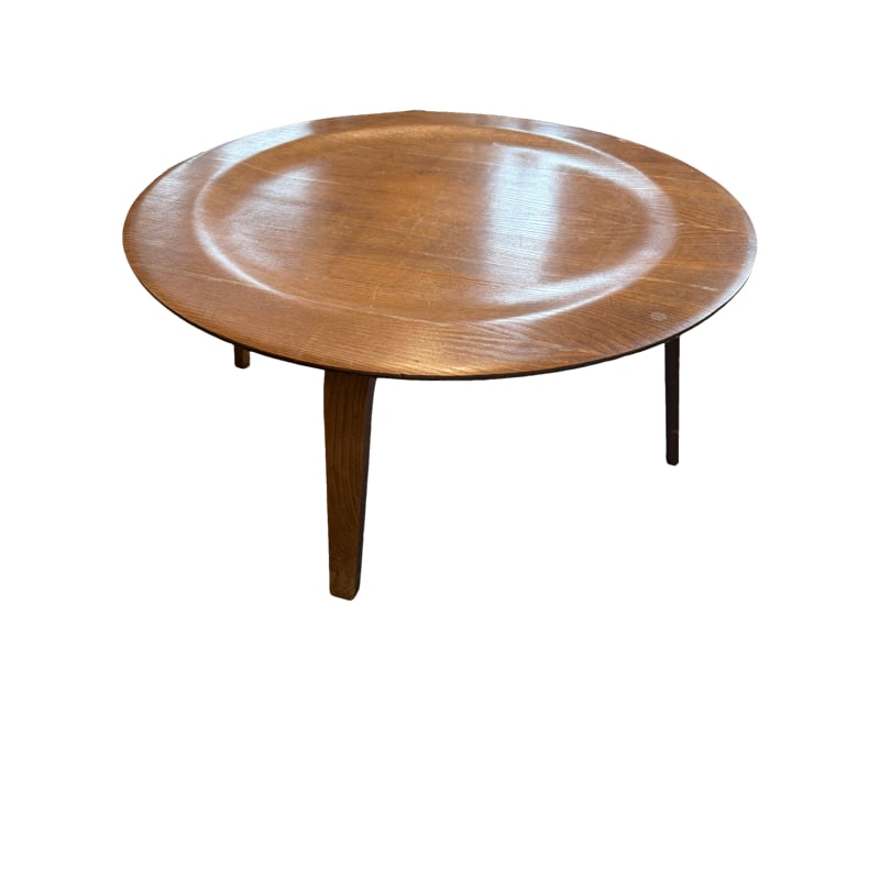 Mid Century Charles & Ray Eames CTW Molded Plywood Coffee Table: Mid Century Charles & Ray Eames CTW Molded Plywood Coffee Table Measurements: 48.5”H x 34” **OUT OF HOUSE SHIPPING on this lot, we recommend Pak Mail 843-849-0310 info@charlestonshipping.c