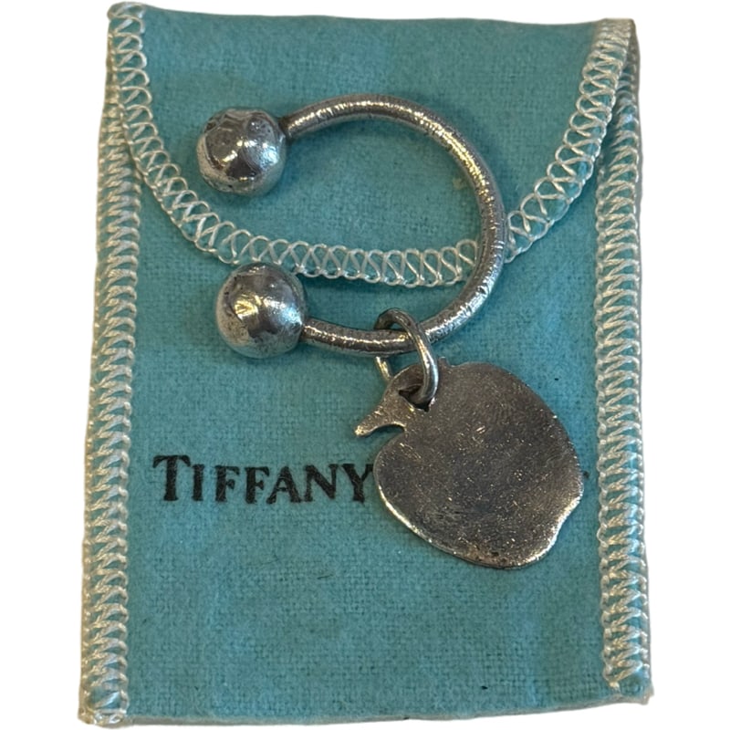 Vintage Sterling Silver Tiffany & Co Key Key Ring With Apple Charm (1 of 4)