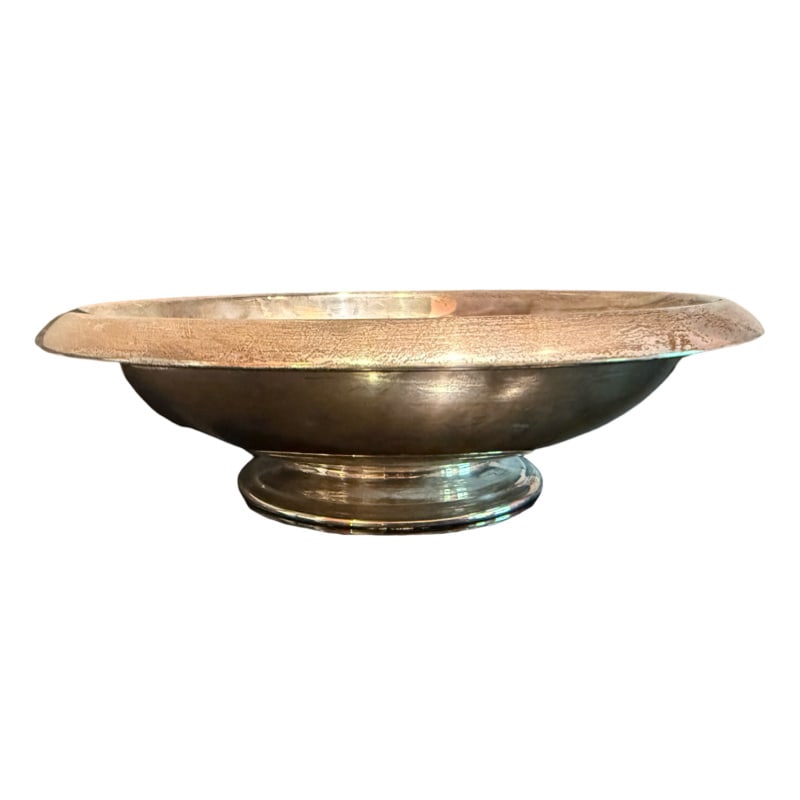 Sterling Silver Pedestal Bowl: Sterling Silver Pedestal Bowl - hallmarked and stamped with 2812 Measurements: 3”H x 11”L Weight:500g **IN HOUSE SHIPPING within the United States
