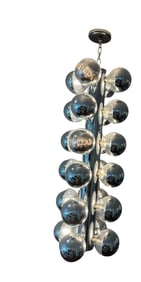 Vintage mid century modern Robert Sonneman Chrome Ball Globe Molecule hanging light fixture