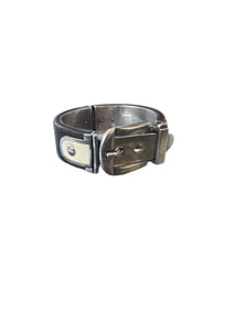 VINTAGE GUCCI STERLING SILVER WOOD ENAMELED BUCKLE BRACELET