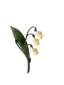 Lilly of the Valley brooch COLORED BONE? JADE LILLY STERLING BROOCH PIN