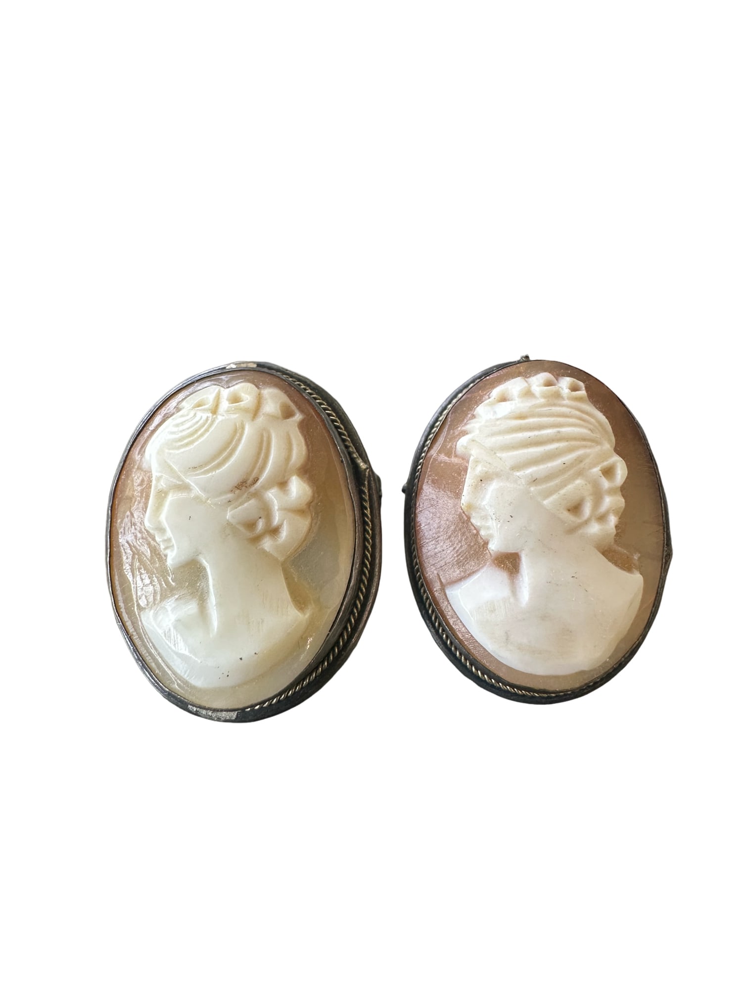 Vintage Art Nouveau  800 sterling Silver Cameo Brooch / Pendant (1 of 6)