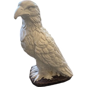 Vintage Large Terracotta Eagle Statue Glazed