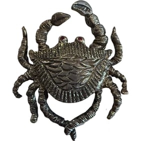 Sterling Silver Les Bernard Crab Brooch Pin
