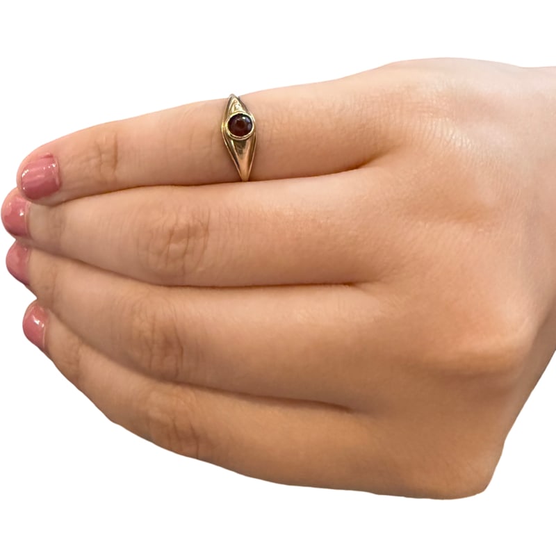 10K Gold Baby Ring with Red Stone - Size 5 (1 of 4)