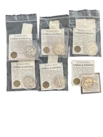 Lot of six Walking Liberty Half Dollars - P, mint mark - with COA