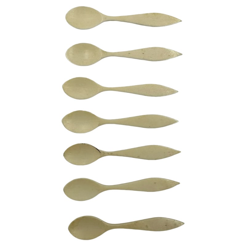 7 French Vintage Holt Howard Andante Salt Cellar Spoons: Vintage Holt Howard Andante Salt Cellar Spoons 2.5” L **IN HOUSE SHIPPING WITHIN UNITED STATES