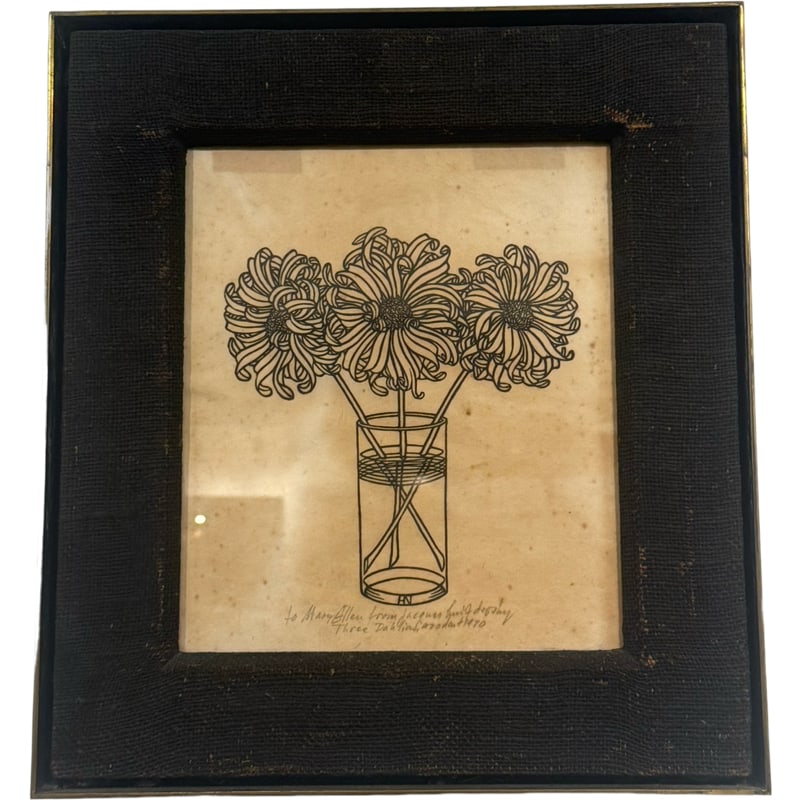 Jacques Hnizdovsky Three Dahlias Original Woodcut  1970 (1 of 8)