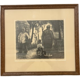 Peggy Bacon Lithograph "The Sites Of The Town"