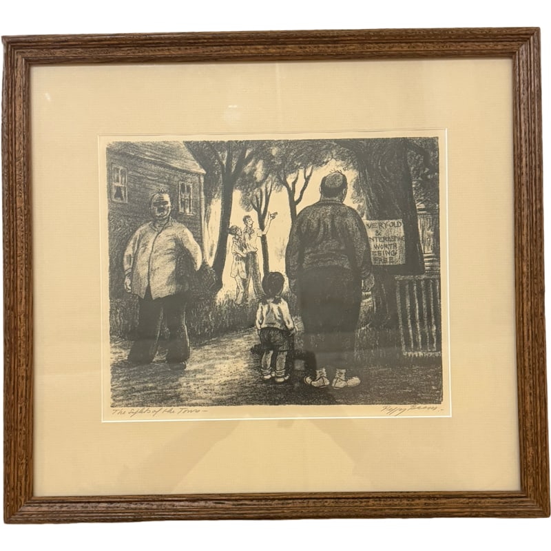 Peggy Bacon Lithograph "The Sites Of The Town" (1 of 6)