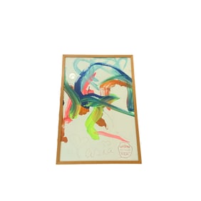 Original Abstract Framed Barnum and Bailey Elephant Made Painting With Original Tickets