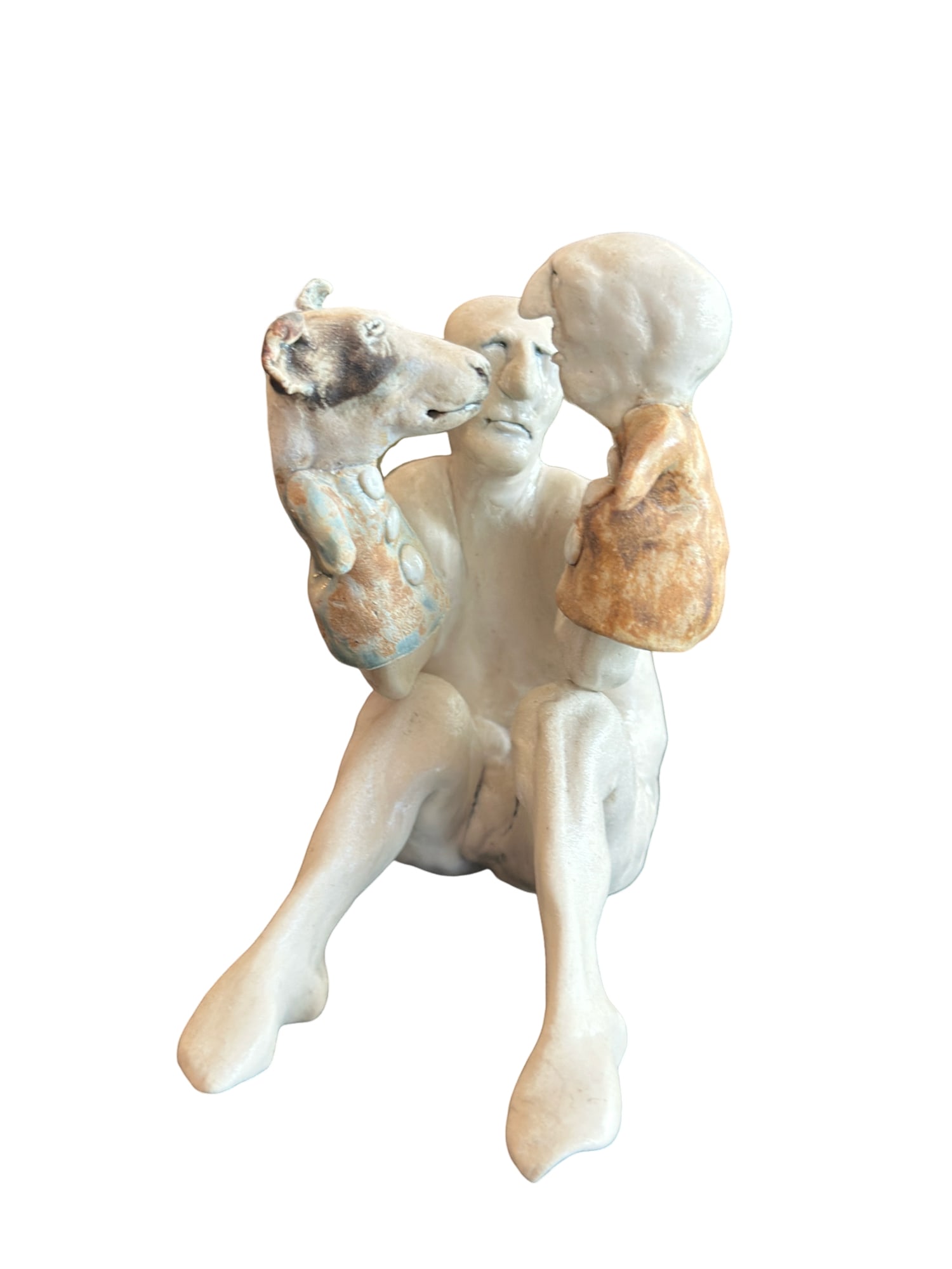 Charleston Artist Aggie Zed Bisque Pottery Figurine: Charleston Artist Aggie Zed Bisque Pottery Figurine from The Charleston Living Estate of Betsy Havens Measurements: 2.5"h x 2.5"D **IN HOUSE SHIPPING within United States