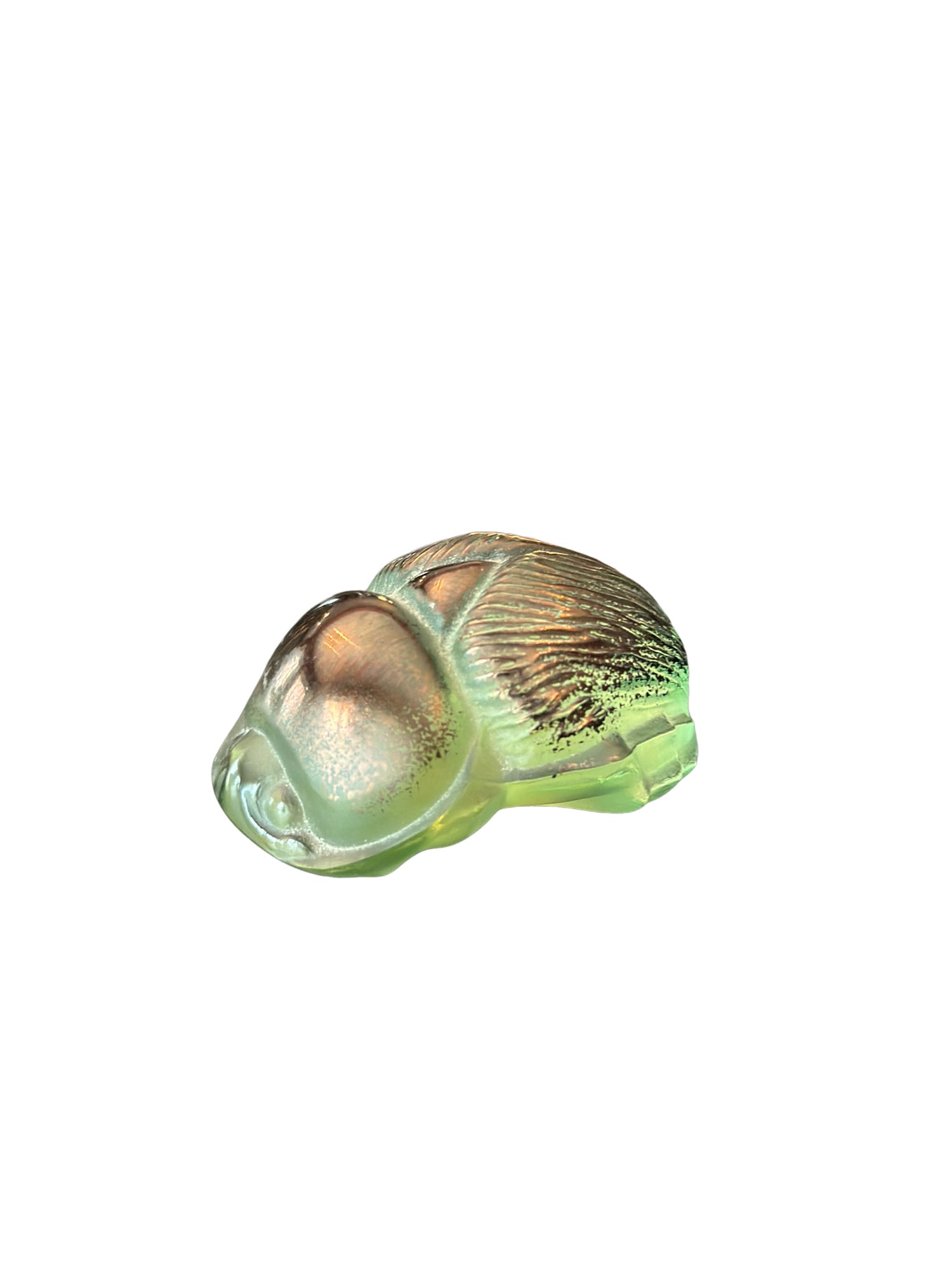 Rare Lalique Crystal Green Scarab Beetle Paperweight, Circa 1970's (1 of 10)