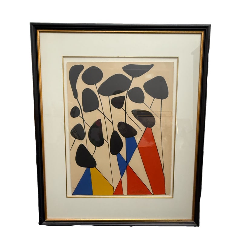 Signed and Numbered Alexander Calder Les Fleurs II: Alexander Calder Les Fleurs II. Signed and numbered 33/75 Measurements with frame: 38.75” x 32.25” x 1” rom The Charleston Living Estate of Betsy Havens out of frame: 25.5” x 1