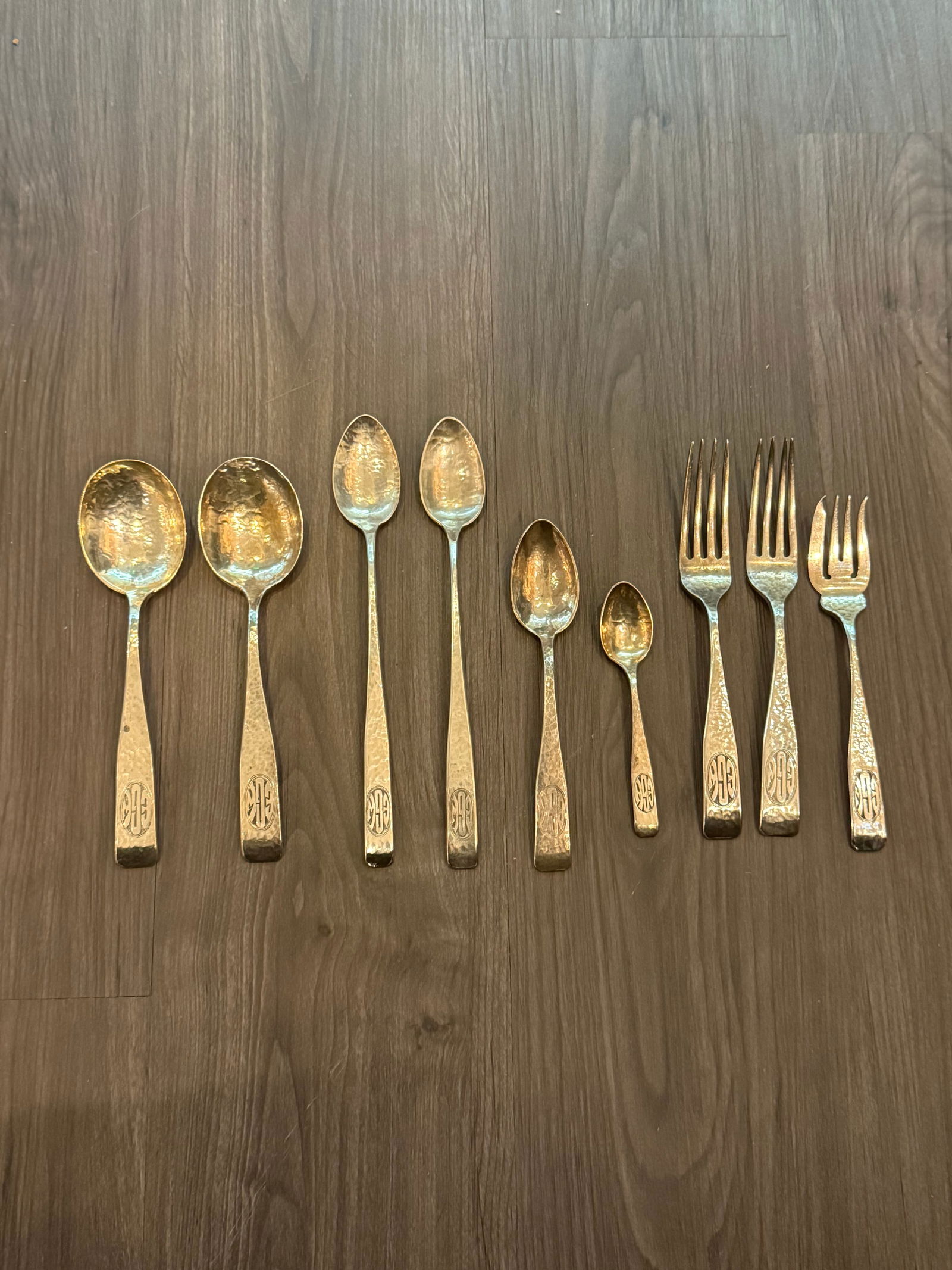 Schofield Elizabeth Tudor Hammered Sterling Silver Flatware Set of Extras - 37 pieces (1 of 5)