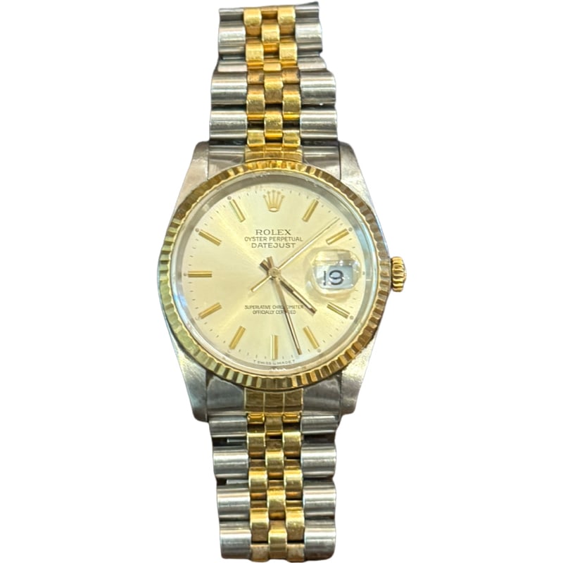 Rolex Datejust Stainless Steel and 18K Yellow Gold 36mm Champagne Dial Watch (1 of 7)