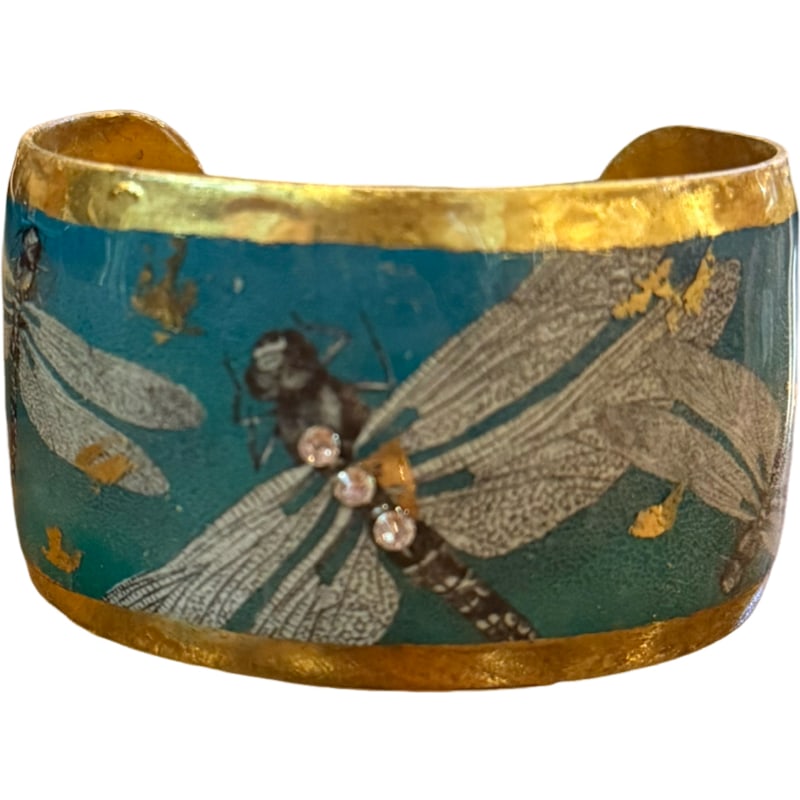 Evocateur Gold Leaf  Cuff Bracelet with Dragonfly’s (1 of 5)