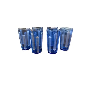 Set of 6 Art Deco Cobalt Glass Cocktail Glasses
