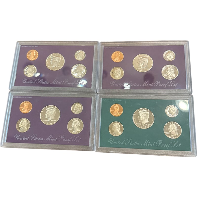 Lot of Four United States Mint Proof Sets 1991, 1992, 1993, 1994 (1 of 3)