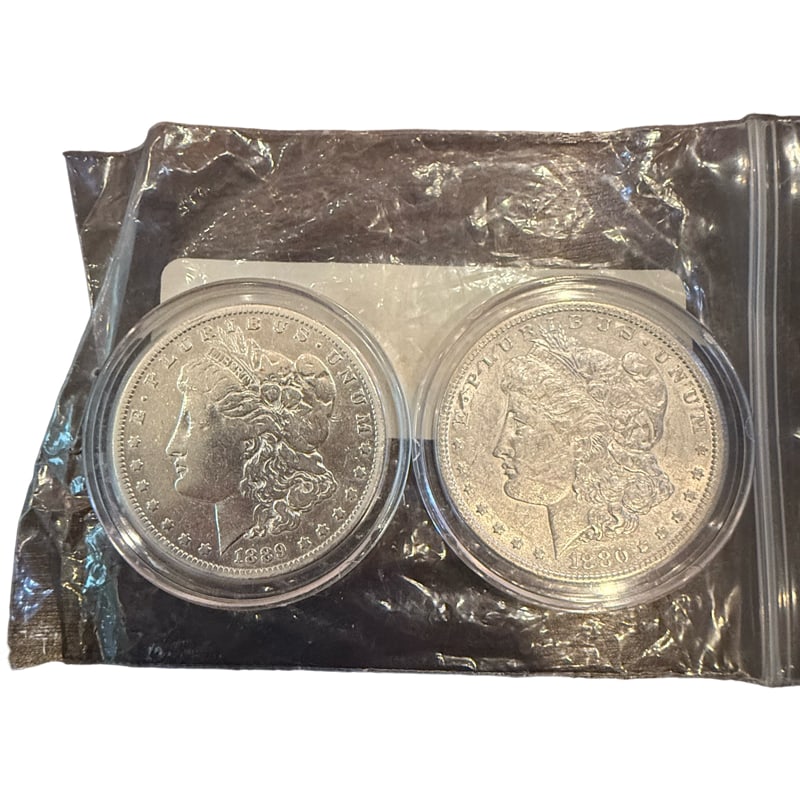 Two Morgan Silver Dollar Coins - 1889 1880 (1 of 2)