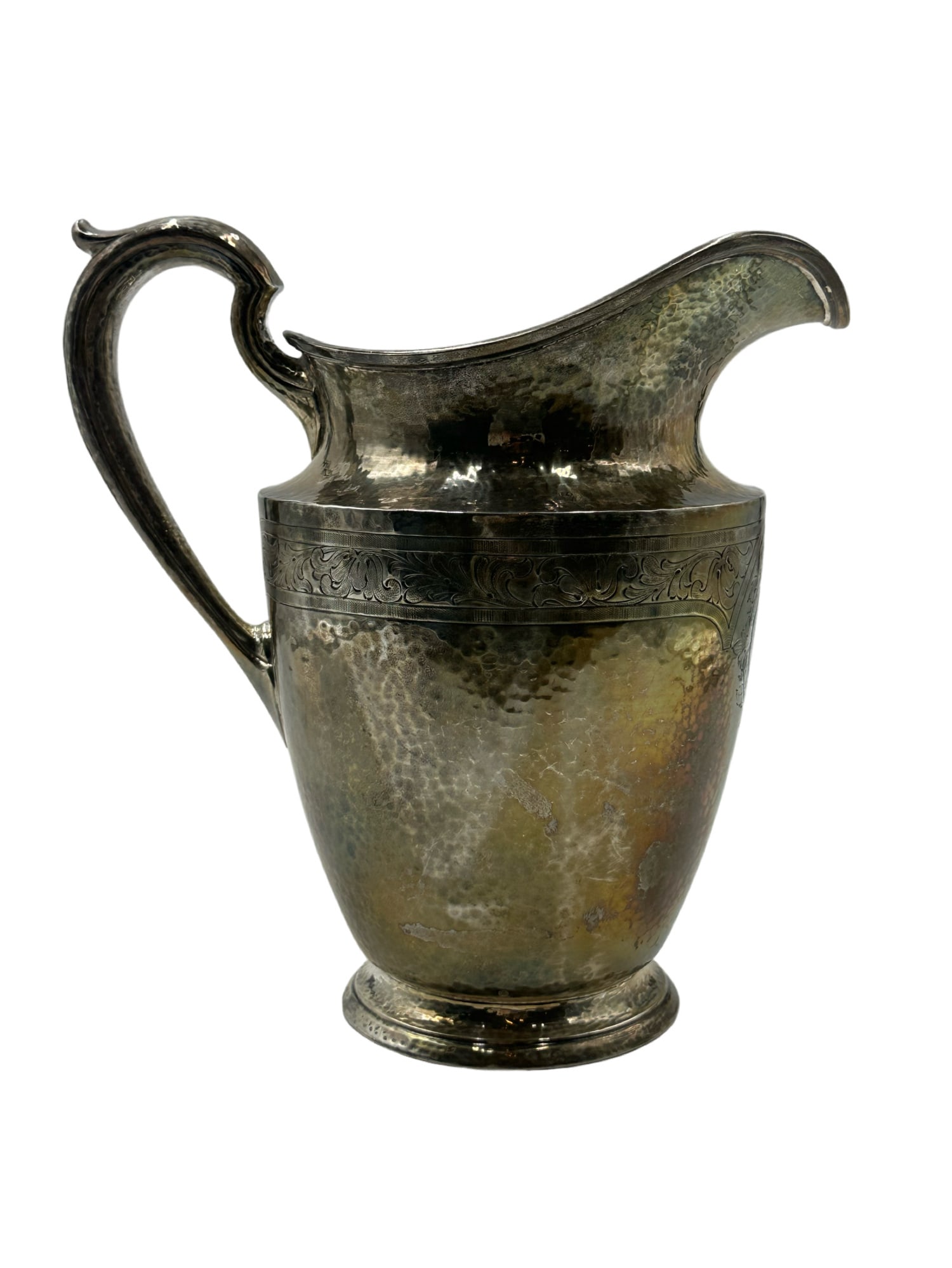 Hammered Monogrammed Sterling Silver Pitcher (1 of 6)