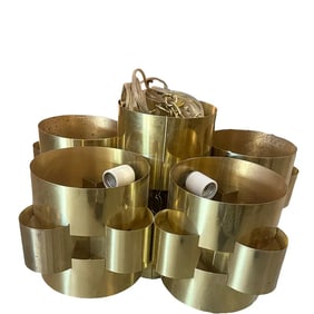 Curtis C Jere Brass Cloud Chandelier - signed and dated