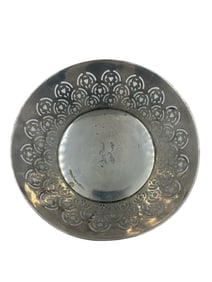 Antique Sterling Silver Monogrammed Pierced Dish Ravenel Middleton Estate Charleston