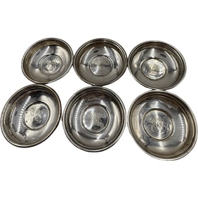 Alvin Manufacturing Co Monogramed 6 Sterling Trinket Dishes Ravenel Middlleton Estate Charleson