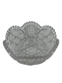 Middleton/Ravenel Estate American Brilliant Cut Glass Bowl with Scalloped Rim