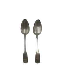 Set of (2) American Coin Silver Tablespoons, John Ewan, Charleston, SC, early 19th century